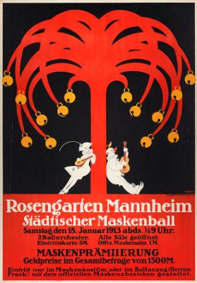 Rosengarten Mannheim - Städtischer Maskenball - Maskenprämierung - Geldpreise im Gesamtbetrage von 1500M.