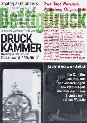 Analog - Akut - Anders - Druckkammer - Deftig Druck - Zwei Tage Werkstatt-Ausstellung Originaldruck - Kupferdruckwerkstatt