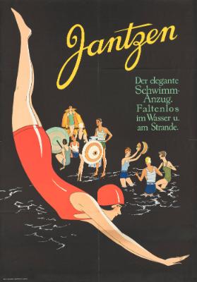 Jantzen - Der elegante Schwimm-Anzug. Faltenlos im Wasser und am Strande.