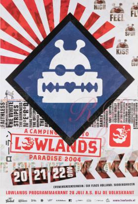 Lowlands -  A Campingflight to Paradise 2004 - Evenemententerrein - Six Flags Holland - Biddinghuizen - Lowlands Programmakrant 28 Juli A. S. Bij de Volkskrant
