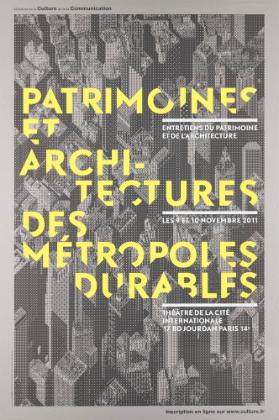 Patrimoines et architectures des métropoles durables - Entretien du patrimoine et de l'architecture - Théâtre de la Cité Internationale