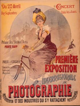 Du 20 avril à fin septembre - Palais des Beaux-Arts - Porte Rapp - Première exposition internationale de photographie et des industries qui s'y rattachent - Photo-aérostation - Photo-vélocipédie - Concert tous les jours