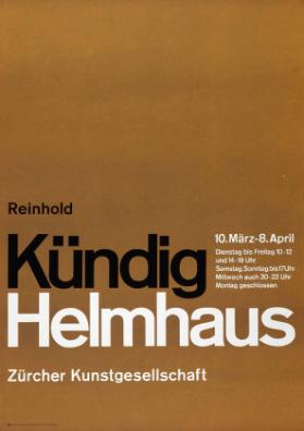 Reinhold Kündig - Helmhaus - Zürcher Kunstgesellschaft