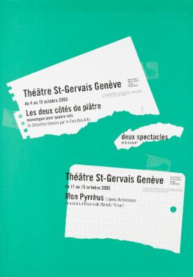 Deux spectacles - Les deux côtes du plâtre - Mon Pyrrhus - Théâtre St-Gervais Genève