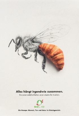 Alles hängt irgendwie zusammen. Bio Lebensmittel erhalten Lebensräume für Insekten. BioSuisse - Bio Knospe. Mensch, Tier und Natur im Gleichgewicht.