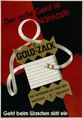 Der gute Geist im Nähkästli - Gold-Zack - Das Gummiband das lange hält! Waschbar - Kochfest - Geht beim Waschen nicht ein