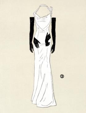 48. Evening dress with 4 black gloves
