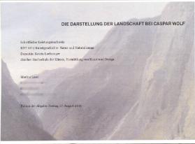 Die Darstellung der Landschaft bei Caspar Wolf