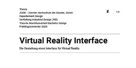Virtual Reality Interface