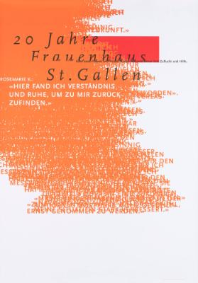 20 Jahre Frauenhaus St. Gallen - Über 2000 Frauen und Kinder fanden während dieser Zeit Zuflucht und Hilfe. Rosemarie K.: "Hier fand ich Verständnis und Ruhe, um zu mir zurückzufinden."