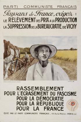 la France a besoin d'une jeunesse robuste - garantie d'une puissante armée  - Rassemblement pour l'écrasement du fascisme - pour la démocratie - pour la république - pour la France