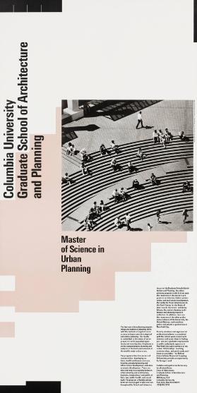 Columbia University - Graduate School of Architecture and Planning - Master of Science in Urban Planning