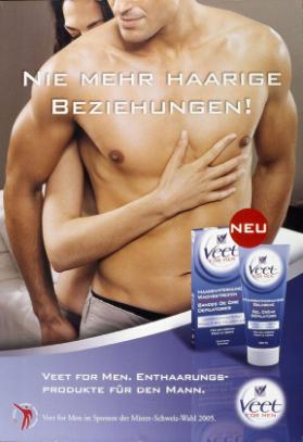 Nie mehr haarige Beziehungen! Veet for men. Enthaarungsprodukte für den Mann.