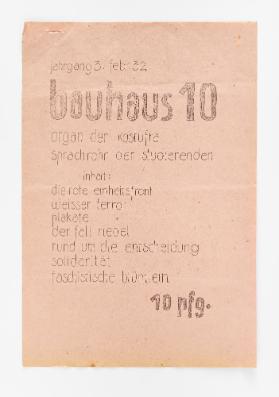 10 - Bauhaus - Organ der Kostufra- Sprachrohr der Studierenden [Kommunistische Studentenfraktion]