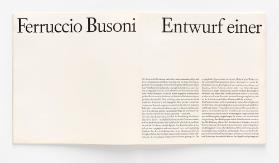 Ferruccio Busoni. Entwurf einer neuen Ästhetik der Tonkunst