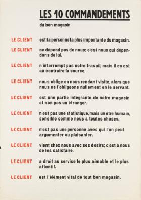 Les 10 commandements du bon magasin - Le client (...)