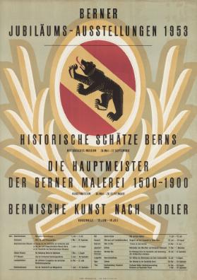 Berner Jubiläumsausstellungen  - Historische Schätze - Die Hauptmeiser der Berner Malerei 1500-1900 - Bernische Kunst nach Hodler