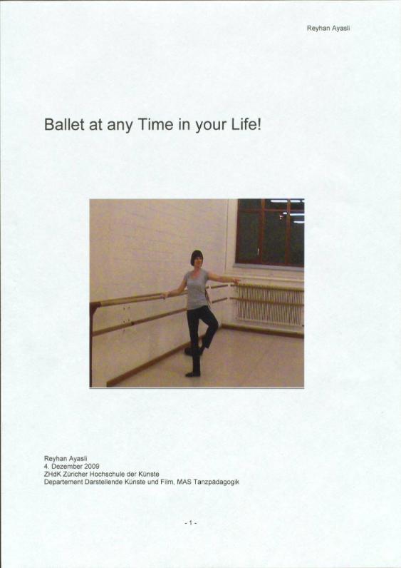 Ballet at any Time in your Life