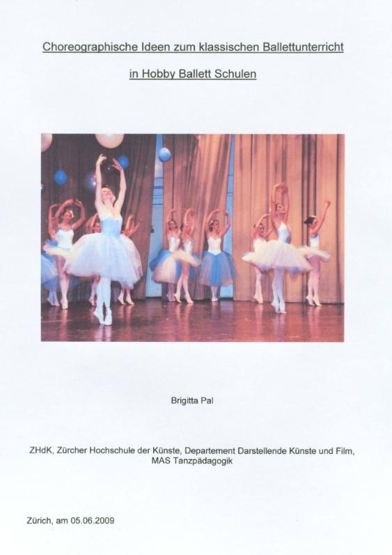 Choreographische Ideen zum klassischen Ballettunterricht in Hobby Ballett Schulen