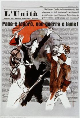 L'Unità - Pane e lavoro, non guerra e fame!