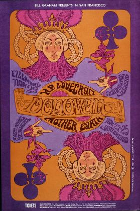 Bill Graham presents in San Francisco - Donovan - H.P. Lovecraft - Mother Earth - Fillmore - Thanksgiving Weekend - Winterland