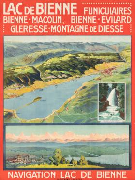 Lac de Bienne - Funiculaires Bienne-Macolin, Bienne-Evillard, Gleresse-Montagne de Diesse - Navigation Lac de Bienne