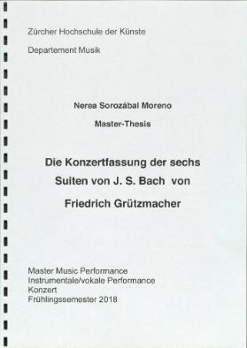 Die Konzertfassung der sechs Suiten von J. S. Bach von Friedrich Grützmacher