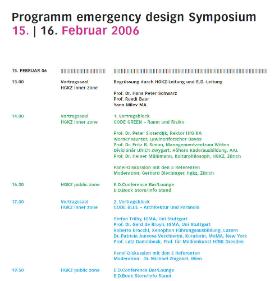 Emergency Design. 1. Internationales Symposium