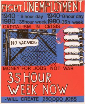 Fight unemployment - Capitalism in crisis - 35 hour week now - will create 250'000 Jobs