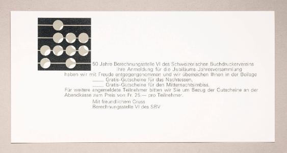 [50 Jahre Berechnungsstelle VI des Schweizereischen Buchdruckervereins]