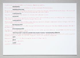 [Typographische Vereinigung Zürich: Werbung Werbesprache Typografie Schrift Lesbarkeit Satzqualität Druckqualität]