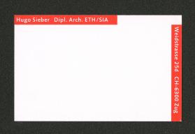 [Hugo Sieber Dipl. Architekt ETH/SIA - Visitenkarte]