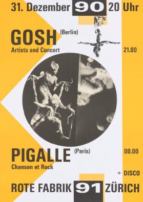 Gosh Artists and Concert - Pigalle Chanson et Rock - Rote Fabrik Zürich
