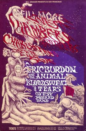Bill Graham presents in San Francisco - Fillmore West - Chamber Brothhers - Charlatans - Eric Burdon and the Animals - Blood, Sweat & Tears - Gypsy Wizard Band