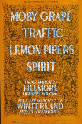 Bill Graham presents in San Francisco - Moby Grape - Traffic - Lemon Pipers - Spirit - Fillmore - Winterland