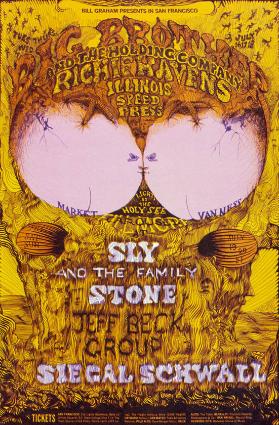 Bill Graham presents in San Francisco - Big Brother and The Holding Company - Richie Havens - Illinois Speed Press - Sly and The Family Stone - Jeff Be ck Group - Siegal Schwall - Fillmore