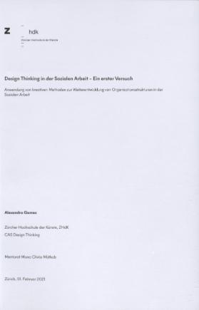 Design Thinking in der Sozialen Arbeit - Ein erster Versuch