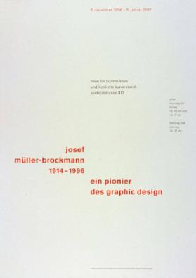 Joseph Müller-Brockmann - 1914-1996 - ein Pionier des graphic design