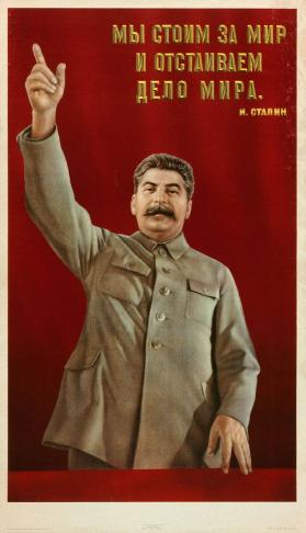 My stoim za mir i ostaivaem delo mira. I. Stalin.