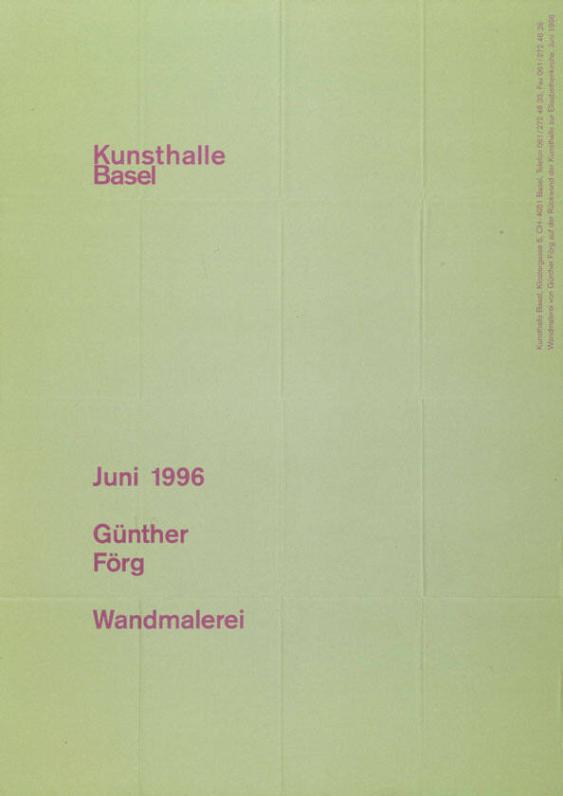 Kunsthalle Basel - Juni 1996 - Günther Förg - Wandmalerei
