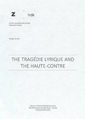 The tragédie lyrique and the haute-contre