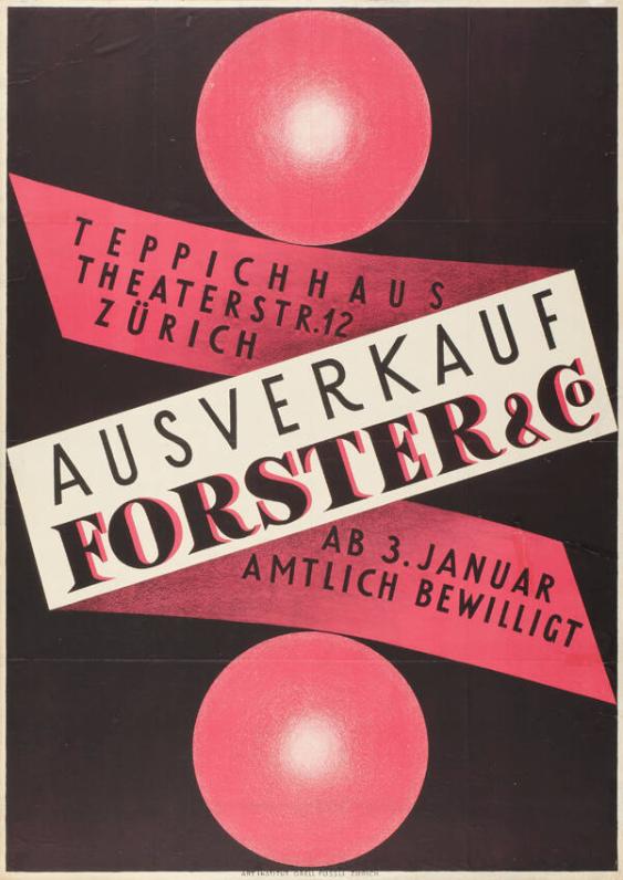 Ausverkauf - Forster & Co. - Teppichhaus Theaterstr. 12 Zürich - Amtlich bewilligt