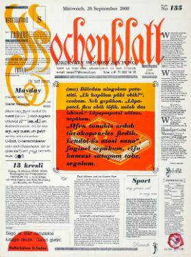 Wochenblatt No 135, 20. September 2000
