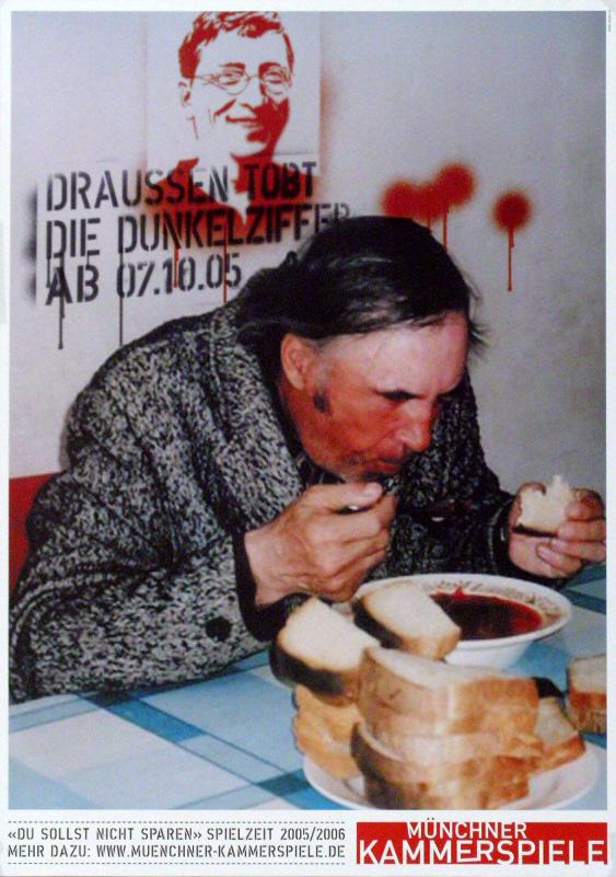 Draussen tobt die Dunkelziffer ab 07.10.05  - "Du sollst nicht sparen" Spielzeit 2005/2006 - Mehr dazu: www.muenchner-kammerspiele.de - Münchner Kammerspiele