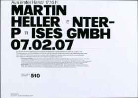 Aus erster Hand ; Martin Heller Enterprises GmbH