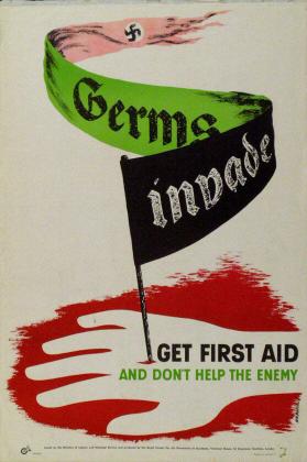 Germs invade - Get first aid and don't help the enemy