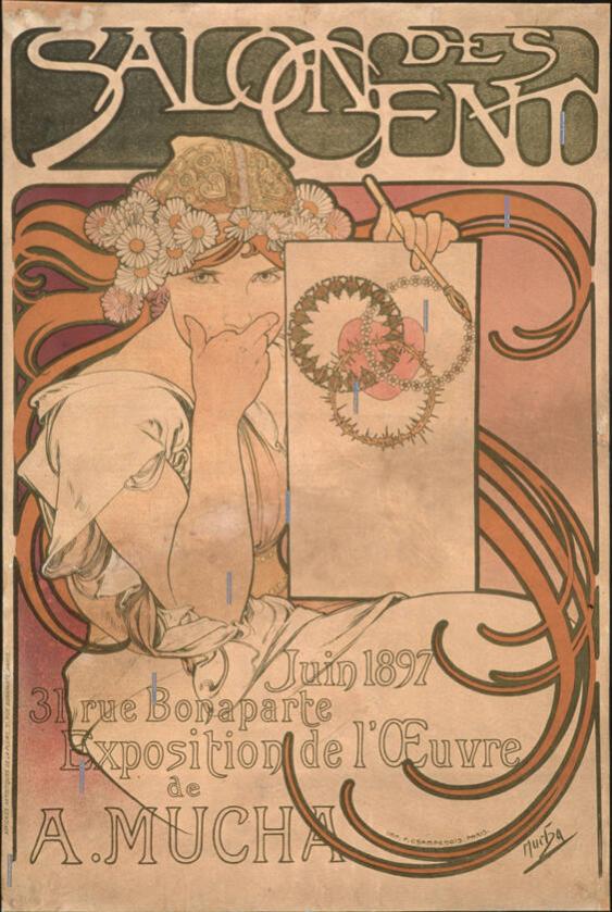 Salon des Cent - Juin 1897 31 rue Bonaparte - Exposition de l'oeuvre de A. Mucha