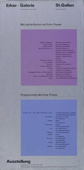 Erker-Galerie St. Gallen - Bibliophile Bücher der Erker-Presse - Mappenwerke der Erker-Presse