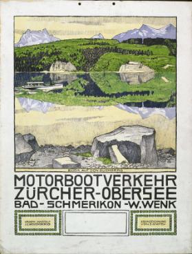 Motorbootverkehr - Zürcher Obersee - Bad - Schmerikon - W. Wenk - Blick auf den Buchberg (...)