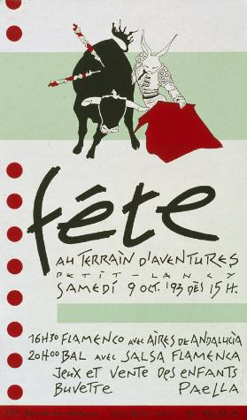 Fête au terrain d'aventures - Samedi 9 oct. '93 dès 15h - Petit Lancy (...)